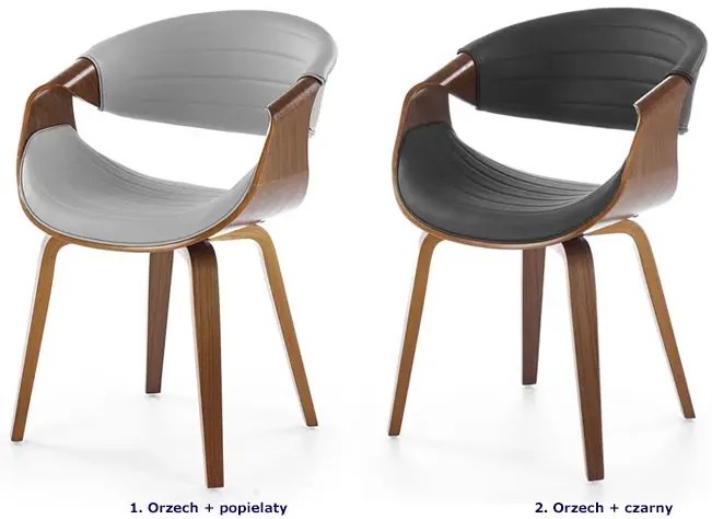 Skandynawskie kubełkowe krzesło orzech + czarny E6-P74