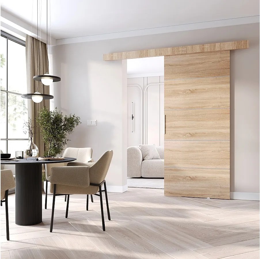 MINIO go for it, Drzwi przesuwne wewnętrzne CLEAN B 106 cm  w kolorze dąb sonoma