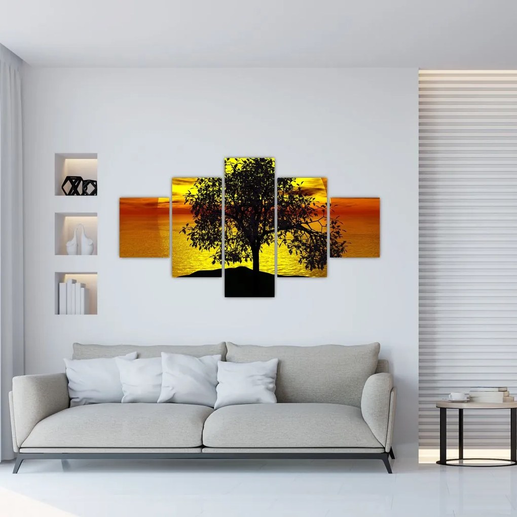 Obraz sylwetki drzewa (125x70 cm)