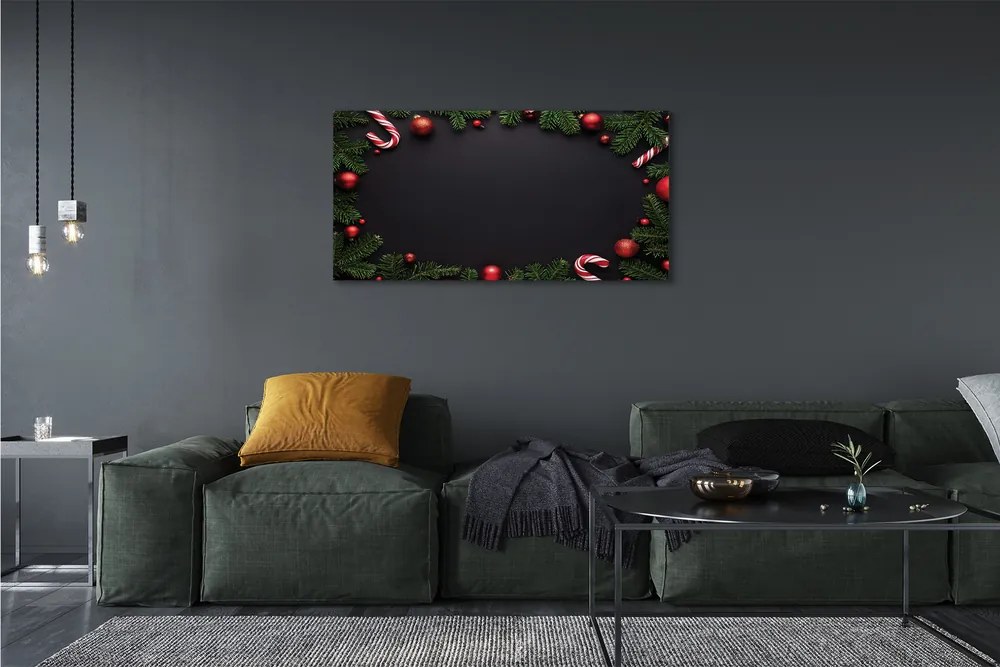 Zdjęcie na płótnie Gałązki, Bombki i Lizaki