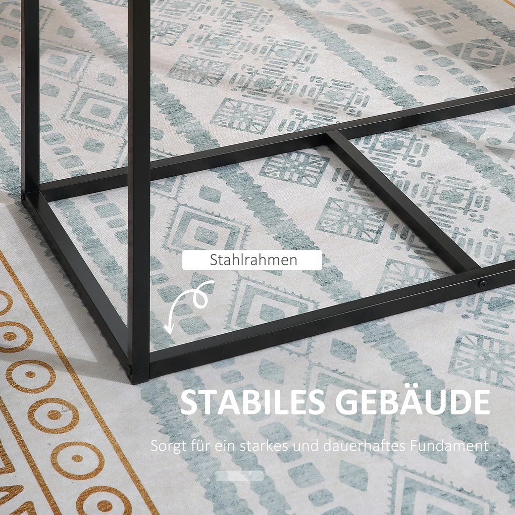 HOMCOM Zestaw stołu jadalnego z 2 krzesłami, Kompaktowy zestaw stołu i krzeseł do jadalni, salonu, kuchni, z ramą metalową