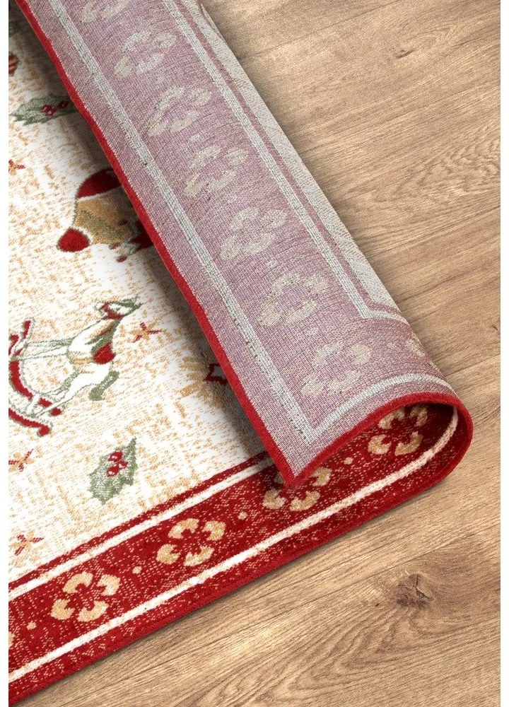 Czerwony chodnik z mieszanki bawełny ze świątecznym motywem 80x200 cm Toy's Delight Red Christmas – Villeroy&Boch
