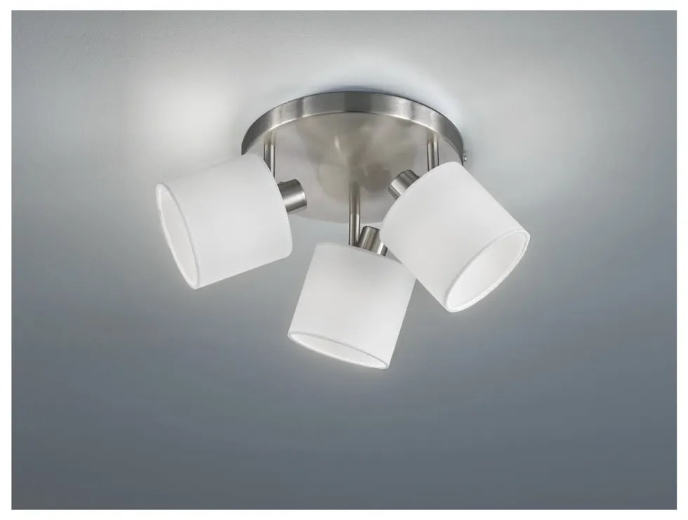 Biała lampa sufitowa na 3 żarówki Trio Spot Tommy