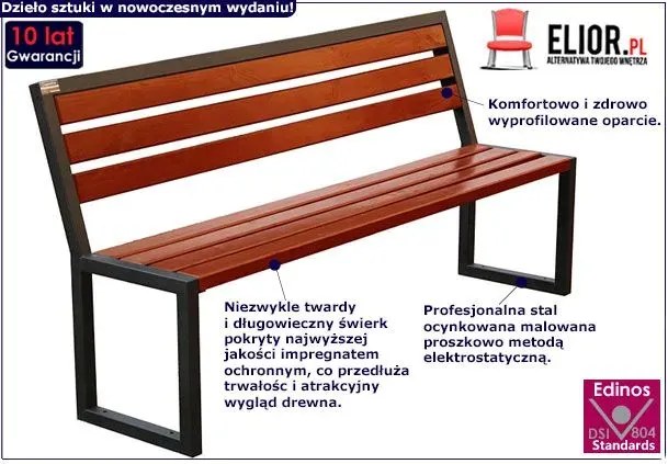 Ławka parkowa Nordam 150cm - 84 kolory
