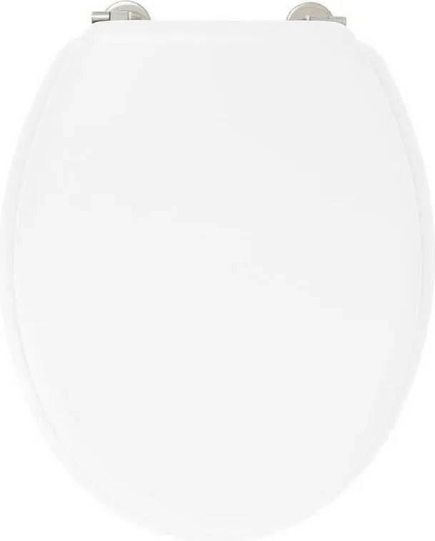 Deska WC Duplo biała z proszku bambusowego z uniwersalnymi zawiasami ze stali nierdzewnej 48x39 cm