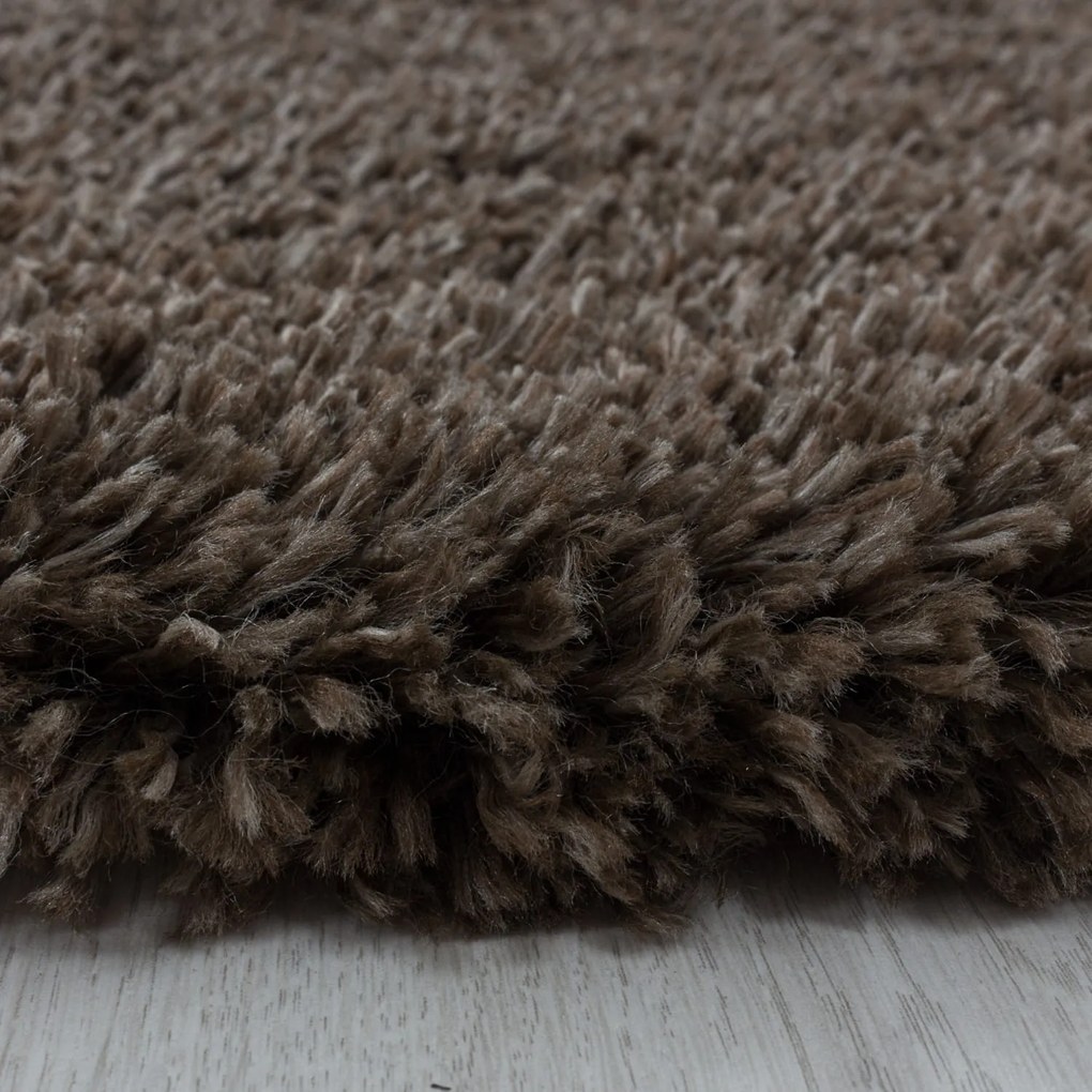 Dywan shaggy Fluffy Super Soft ciemny brąz 80 cm x 250 cm
