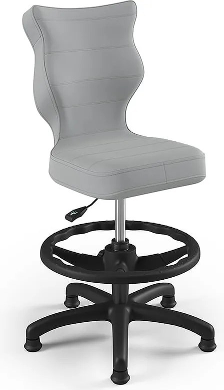 Krzesło dziecięce do biurka Petit Black z podnóżkiem rozmiar 4 (133-159 cm)