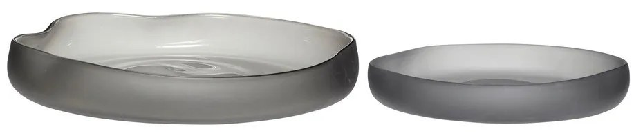 Szare szklane misy zestaw 2 szt. ø 30 cm Bow – Hübsch