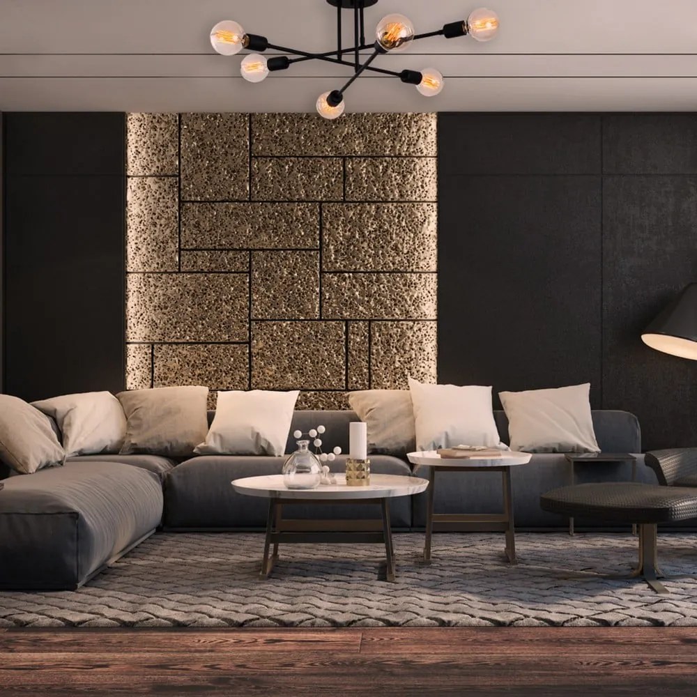 Czarna lampa sufitowa 64x64 cm Flower – Opviq lights