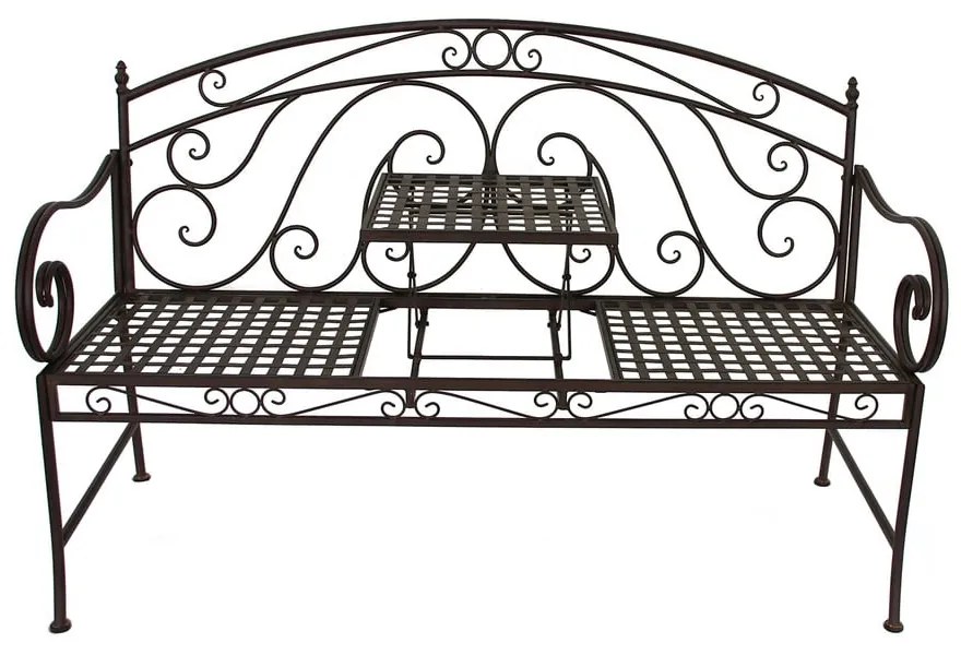 Czarna metalowa ławka ogrodowa Saket – Garden Pleasure
