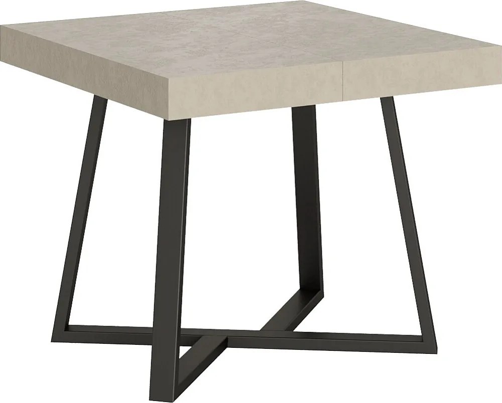 Stół rozkładany 90/194x90 cm Zeplir kaszmir nogi antracytowe