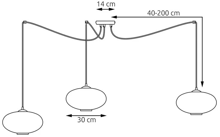 Lampa wisząca typu pająk z mlecznymi kloszami - D170 A1-C89