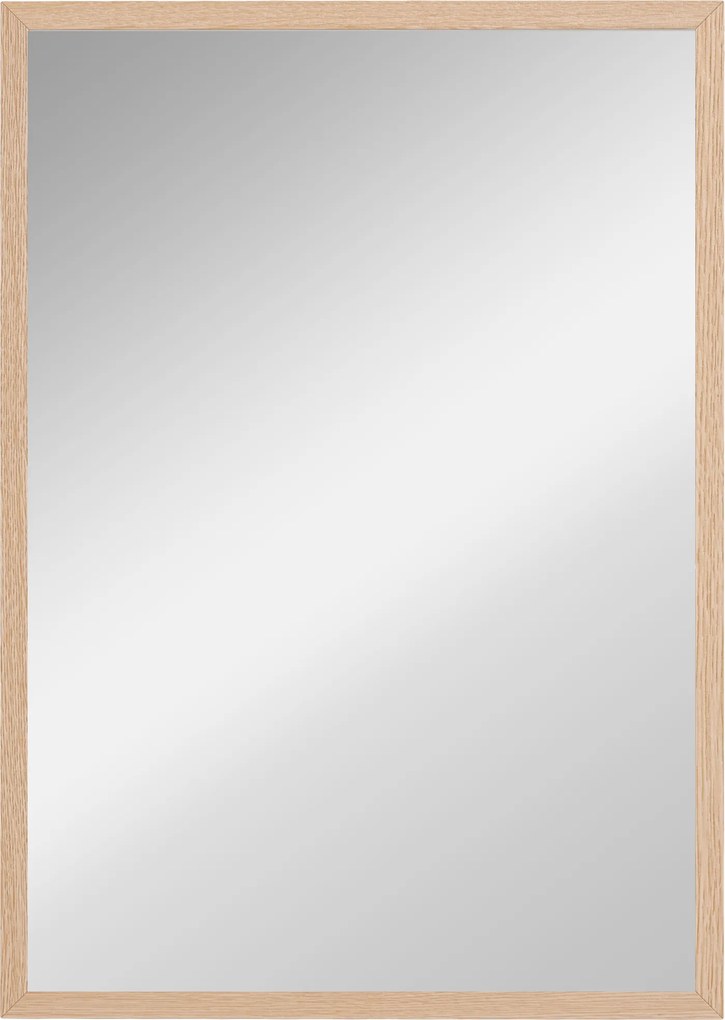 HOMCOM Lusterko ścienne, 50 x 70 cm, ramka w optyce drewna, łatwy montaż, w zestawie śruby