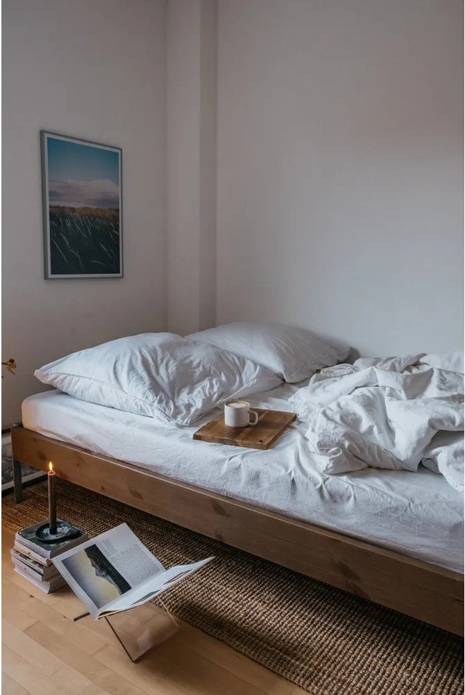 Brązowe łóżko dwuosobowe z litego drewna sosnowego ze stelażem 160x200 cm Core – Karup Design