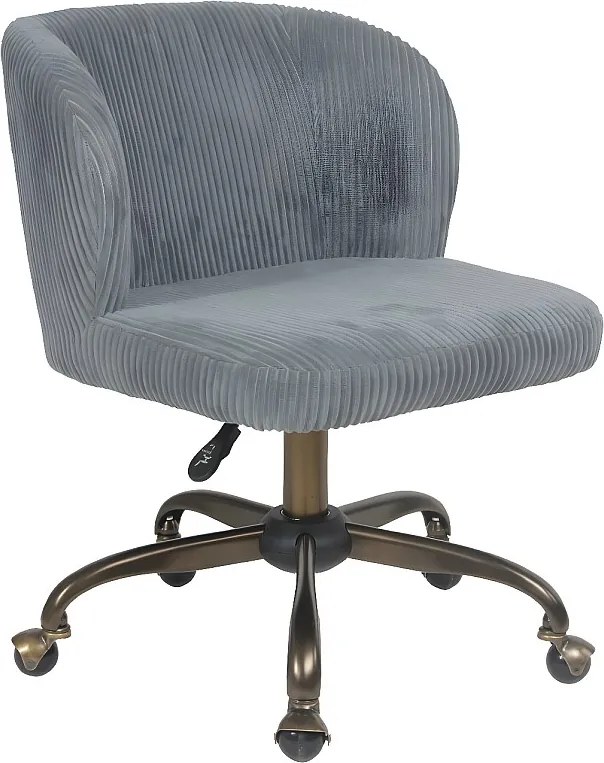 Fotel biurowy z regulacją wysokości - rustykalny - materiał - szary - FIOLETOWY