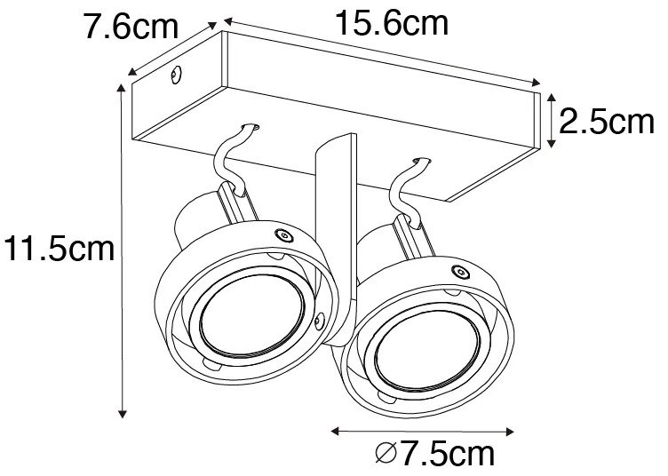Nowoczesny reflektor czarny 2-światła - Master 50