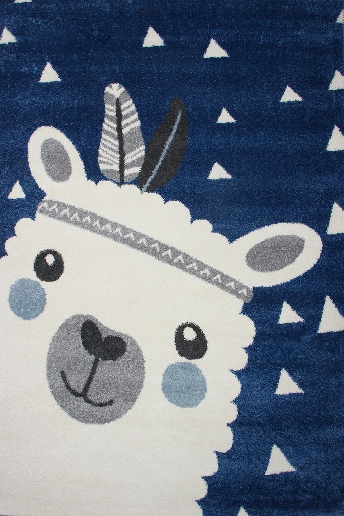 Dywan Bambino Przyjazna Lama Niebieska 160x230 Prostokąt