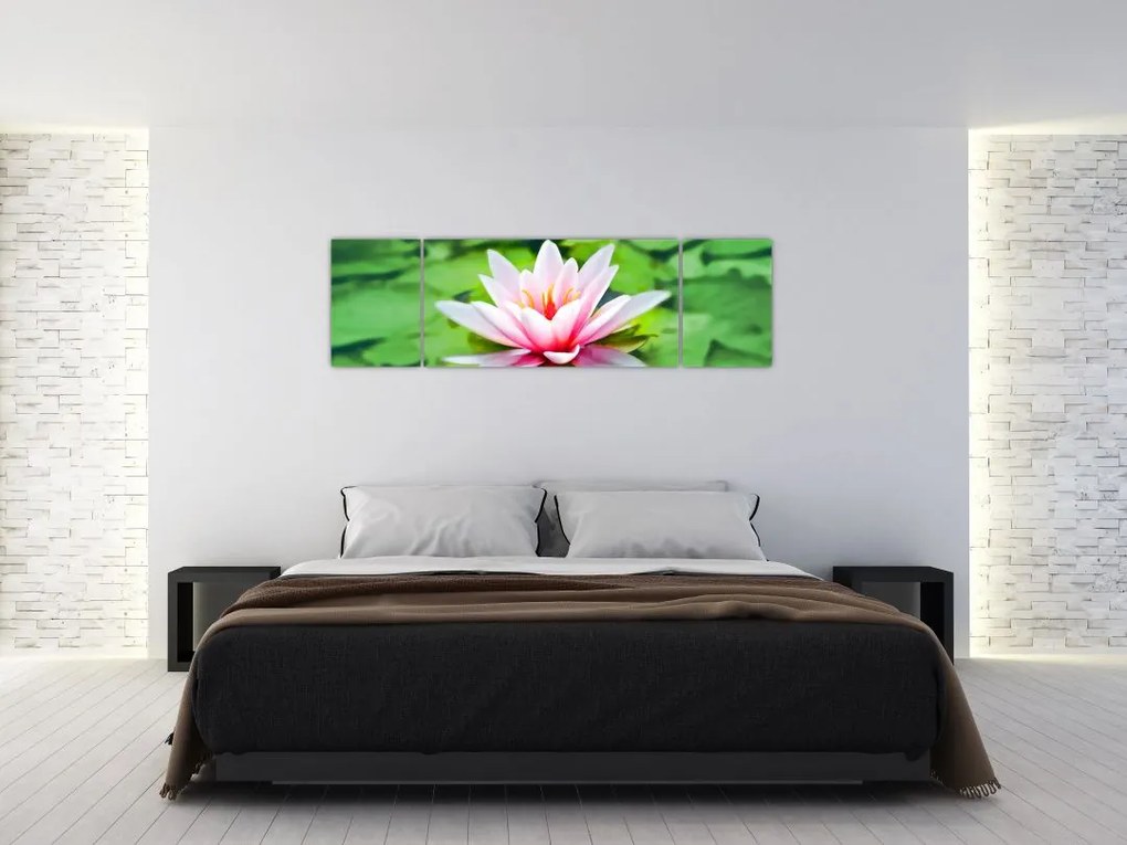 Obraz lilii wodnej na powierzchni (170x50 cm)