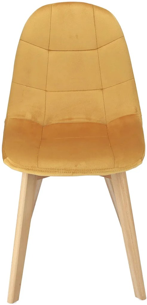 Musztardowe Welurowe Krzesło Skandynawskie C4-Z18