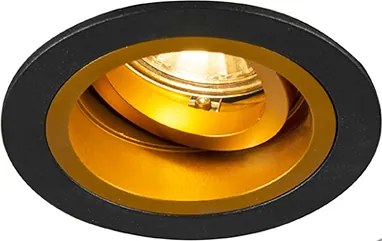 Inteligentny reflektor wpuszczany czarny ze złotym, przechylny, z Wifi GU10 - Chuck