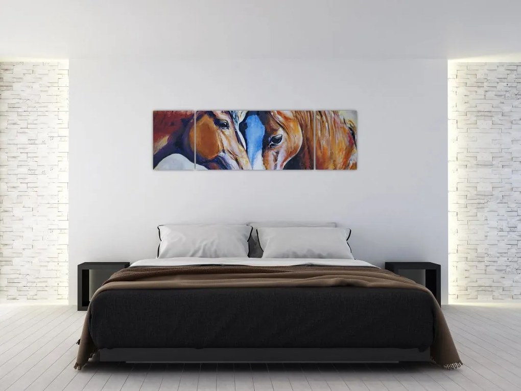 Obraz - Zakochane konie (170x50 cm)
