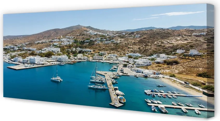 Obraz canvas na ścianę Malownicze Miasto na Greckim Wybrzeżu