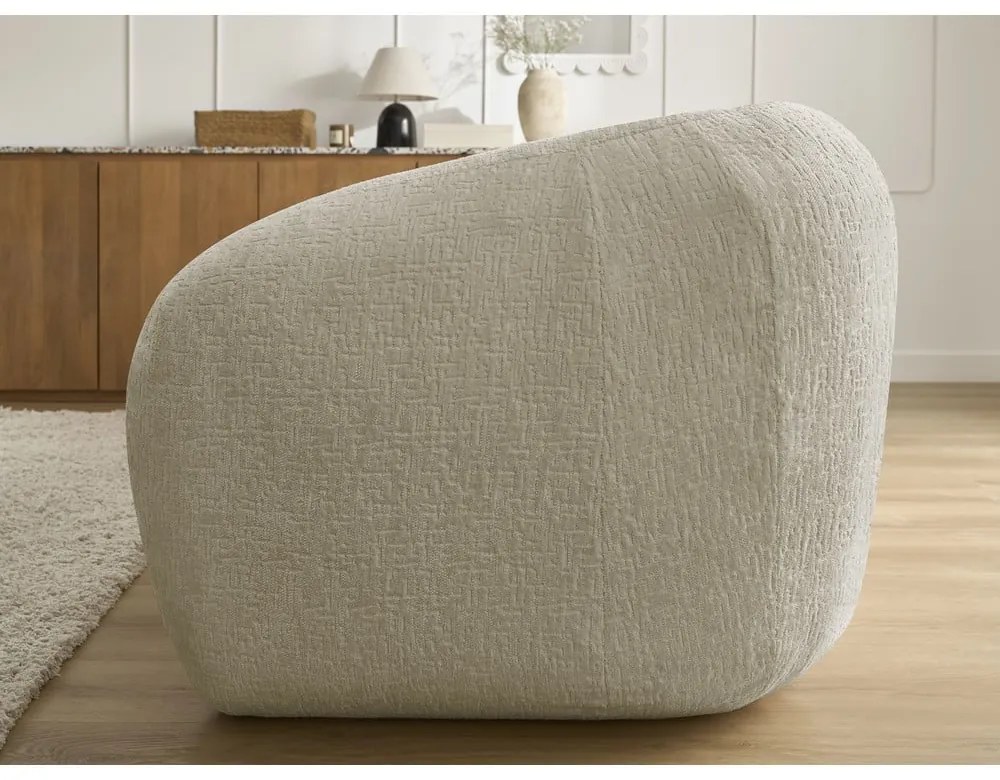 Jasnobrązowa rozkładana sofa z tkaniny szenilowej 228 cm Neyo – Bobochic Paris