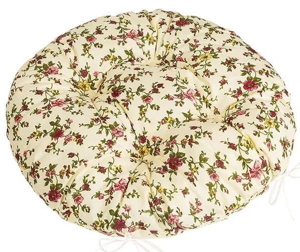 Bellatex Poduszka do siedzenia Adéla pikowana okrągła Rose, 40 x 40 cm