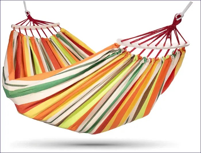 Dwuosobowy w paski hamak ogrodowy K0-K14