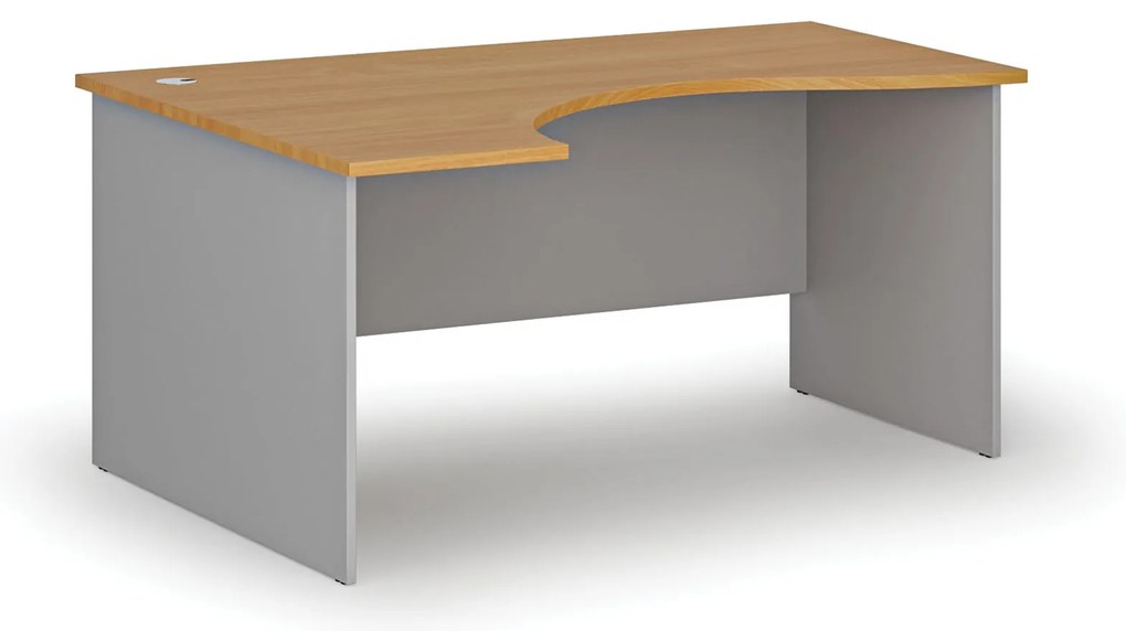 Ergonomiczne biurko PRIMO GRAY, 160x120 cm, lewe, szary/buk