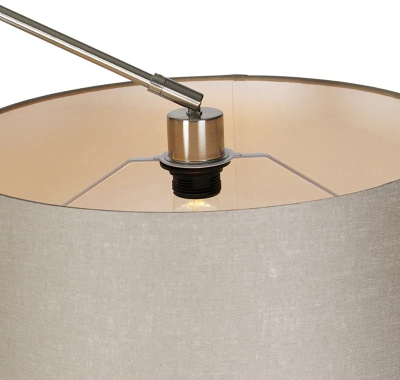 Nowoczesna lampa podłogowa stalowa z abażurem w kolorze taupe 45 cm - Editor Nowoczesny Oswietlenie wewnetrzne