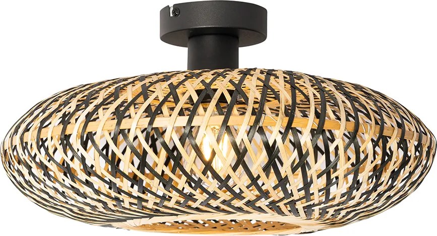 Inteligentna lampa sufitowa czarna bambusowa 40 cm z Wifi A60 - Ostrava