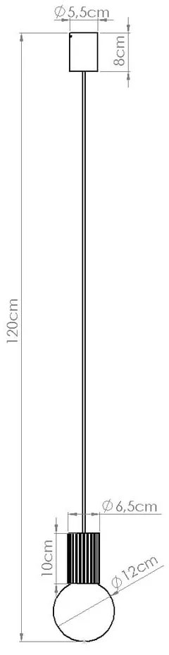 Szarobrązowa lampa wisząca ze szklanym kloszem ø 12 cm Orbital – Sollux