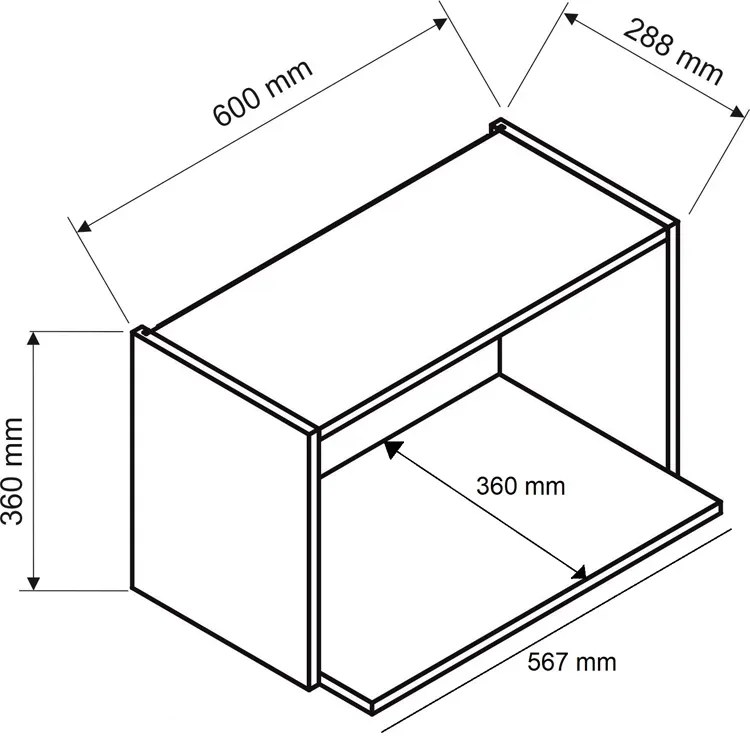 Szafka na kuchenkę mikrofalową grafit P8-G60