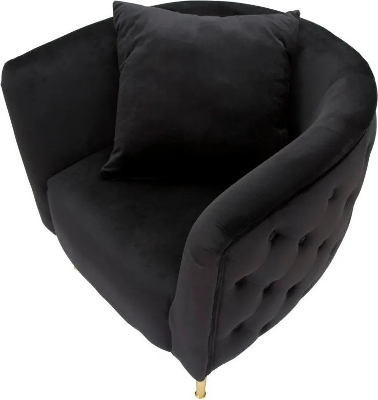 Czarny aksamitny fotel Bucarest – Mauro Ferretti