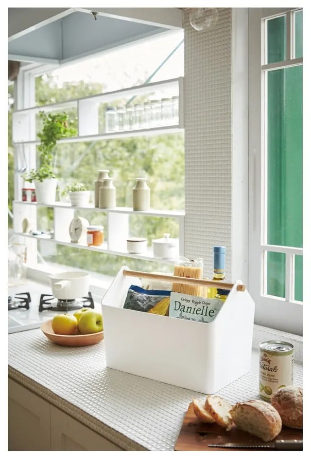 Biały/w naturalnym kolorze plastikowy pojemnik 21x37x24 cm Favori – YAMAZAKI