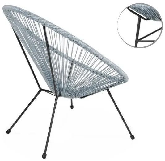 Zestaw mebli ogrodowych Acapulco 2 krzesła + stolik SZARY