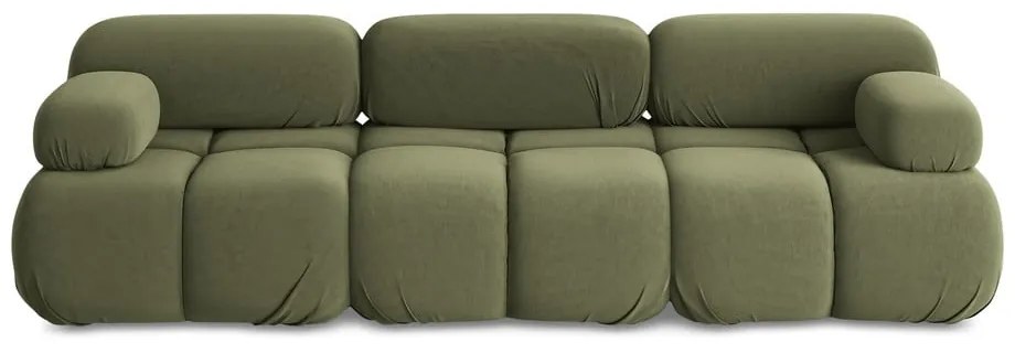 Jasnozielona aksamitna sofa modułowa 285 cm Lokua – Makamii
