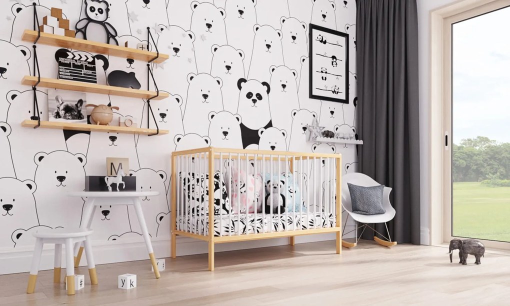 Łóżeczko Dominik biało-sosna 120/60