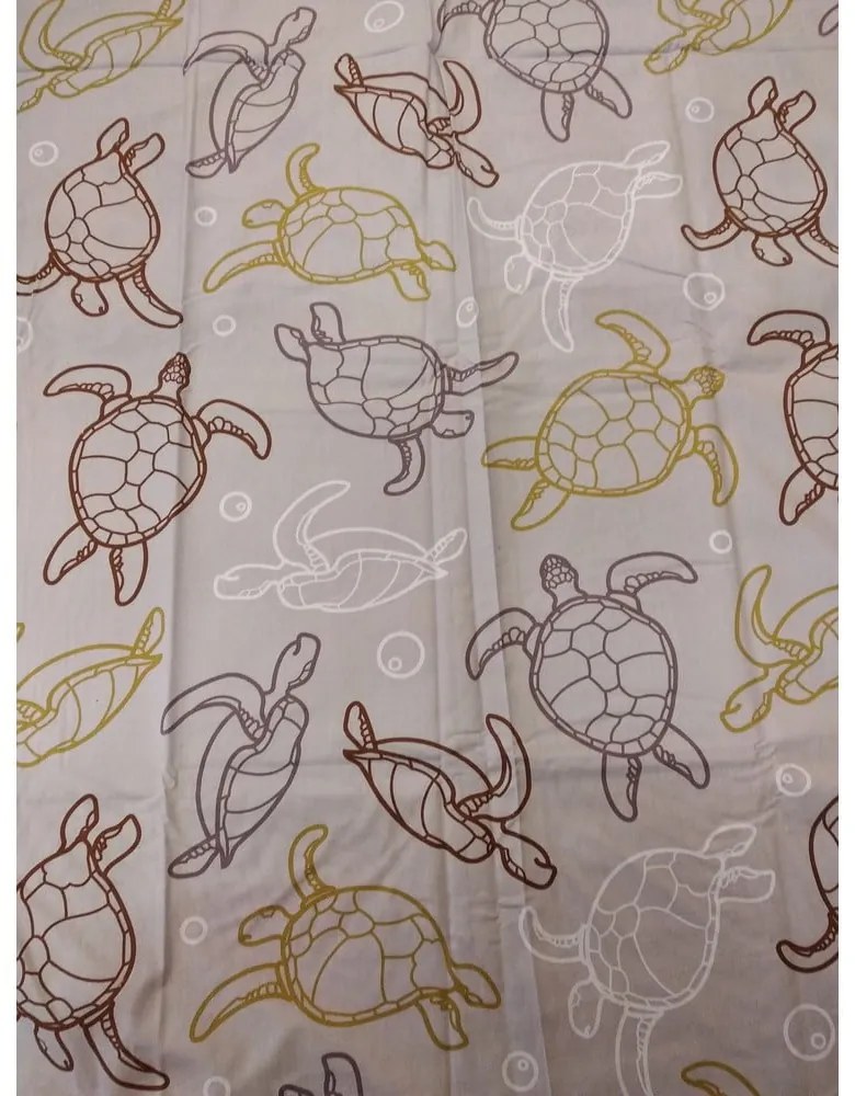 Biała/brązowa bawełniana pościel dziecięca jednoosobowa 140x200 cm Tortoise – Jerry Fabrics