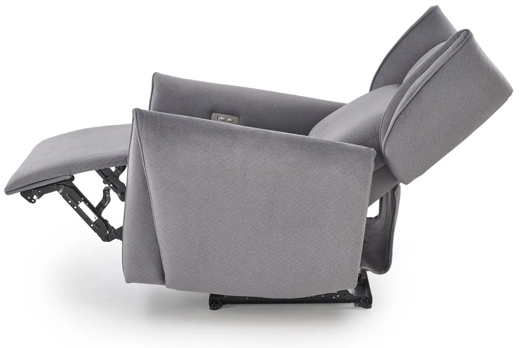 Fotel wypoczynkowy elektrycznie rozkładany popiel GELATO