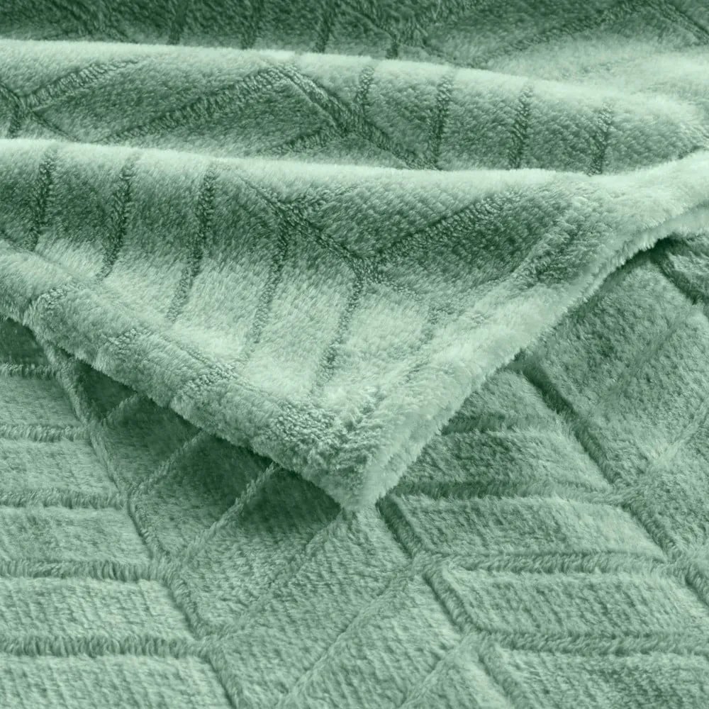 Jasnozielona narzuta z mikfroflaneli 180x220 cm Arya – douceur d'intérieur