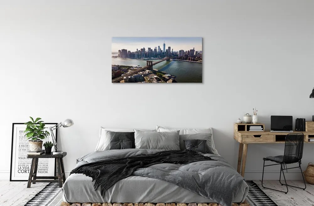 Duży obraz na płótnie Architektura Miasta: Most i Wieżowce