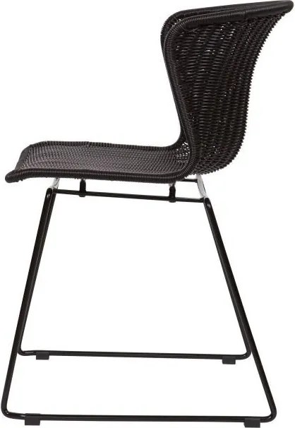 Czarne krzesła ogrodowe ze sztucznego rattanu zestaw 2 szt. Wings – WOOOD