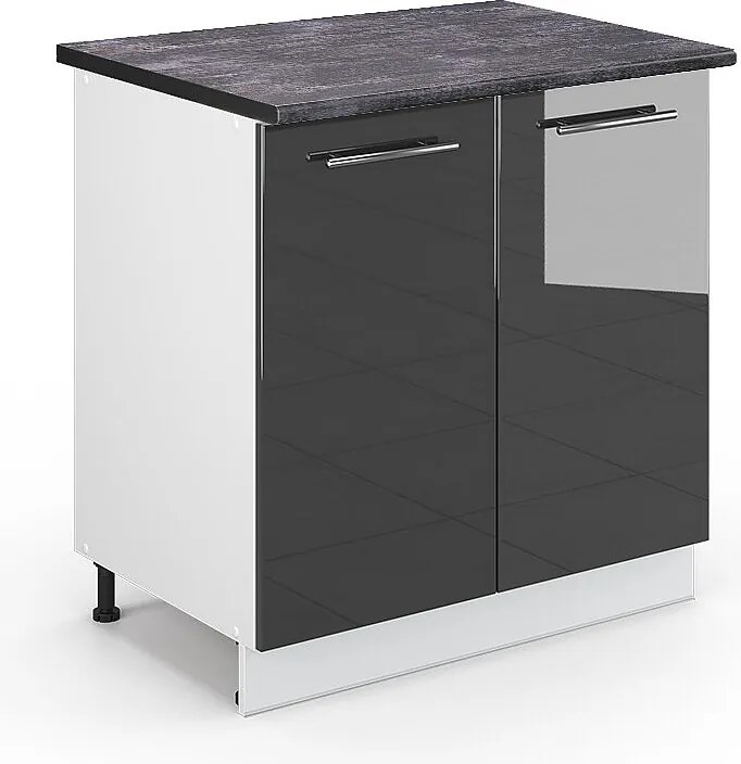 Szafka pod zlew antracyt wysoki połysk 80x60x82 fame-line