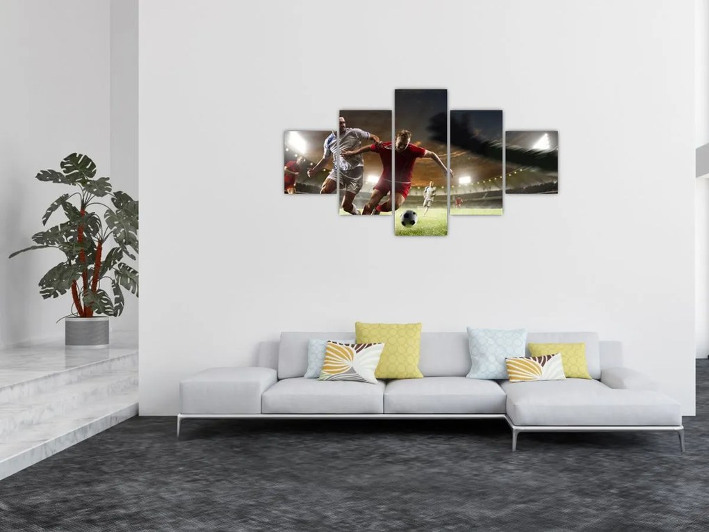 Obraz - Piłkarze w akcji (125x70 cm)
