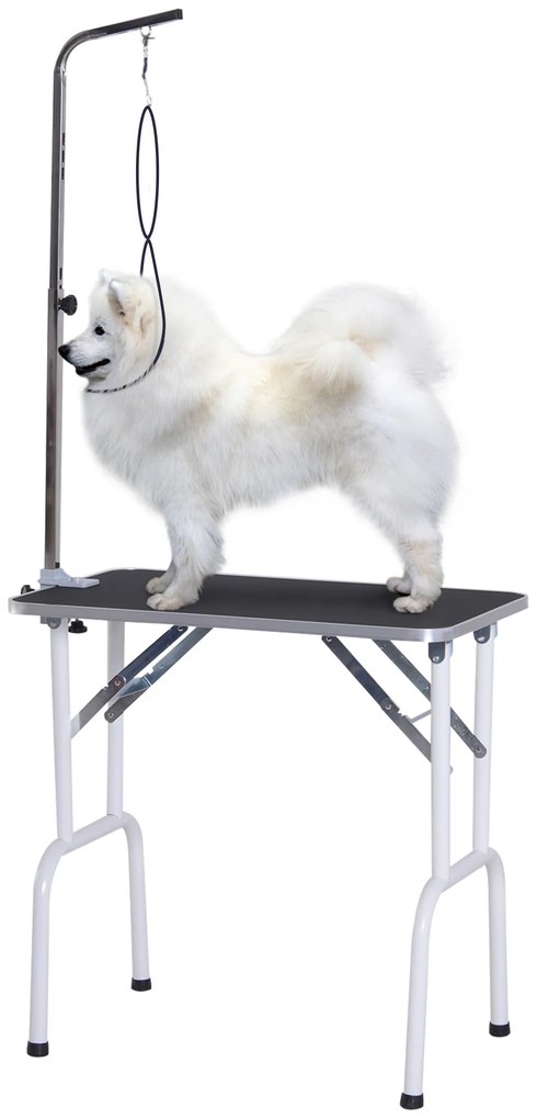 Stół trymerski składany do strzyżenia pielęgnacji psów kotów metalowy czarny | Aosom PL
