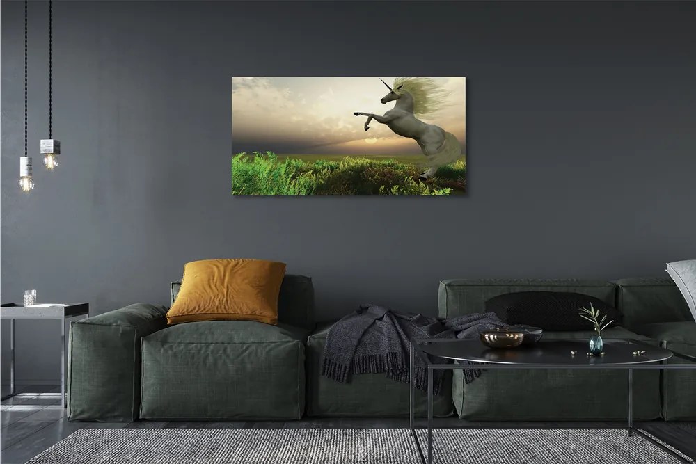 Obraz drukowany na płótnie Jednorożec na Polu