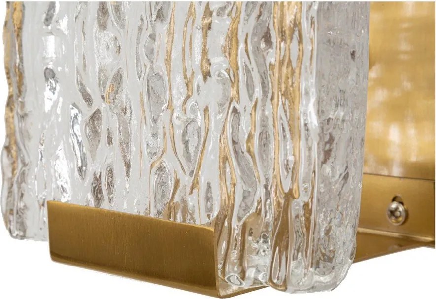 Szklany kinkiet w kolorze złota Oblin – Mauro Ferretti
