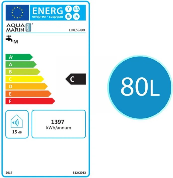 Elektryczny zbiornik ciepłej wody 80 l, biały